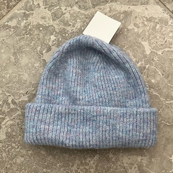 Wool Blend Beanie Hat Blue One Size NWT - Picture 3 of 5
